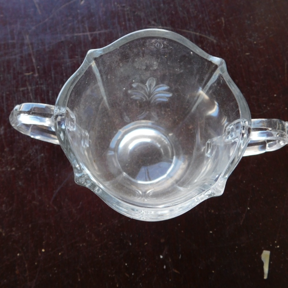 Cut Glass Double Handles Sugar Dish - Picture 2 of 3